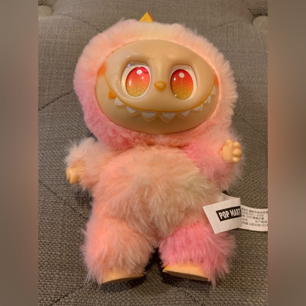 Labubu Monster Series Big Into Energy-Loyalty Pink and Cream Furry Plush
No Box
